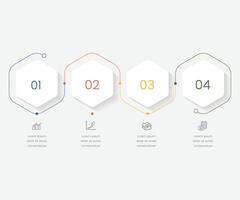 Business process infographic template. Thin line design with numbers 4 options or steps. illustration graphic pro design vector