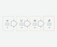 Modern Business Infographic template. Infographic design with icons and 4 options or steps. Thin line .low charts, presentations, banners, printed materials pro design vector