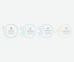 Business Infographic template. Thin line design with numbers 4 options or steps pro design vector