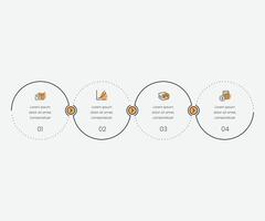Thin line element for infographic. Template for diagram, graph, presentation and chart. Concept with 4 options pro design vector