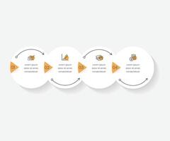 Premium Business Infographic template 4 option steps with icons and elements. illustration for work flow and presentation vector