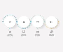 Infographic circle concentric template with 4 steps, options. Process chart, cycle diagram, banner for presentation, report, brochure, web, data visualization pro element vector