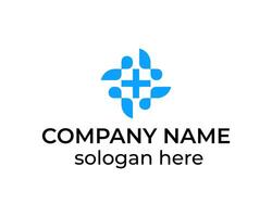 Medical team work creative logo design vector