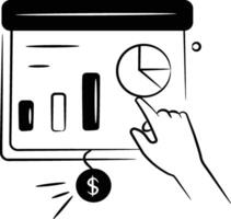 An icon of business graphical presentation, of statistical presentation vector