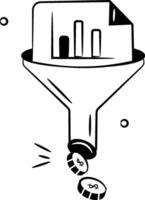 Data filtering design in trendy style, concept icon of data extraction vector