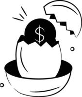 Doodle style icon of golden egg in editable design vector