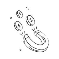 Physics magnet icon in flat style, scalable of attraction vector