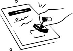 Stamp on document showing concept icon of contract, agreement document, terms, policies vector