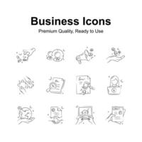 Take a look at this amazing pack of business and finance icons in doodle style vector