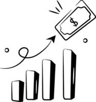 Money growth design in modern doodle stylee vector