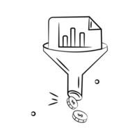 Data filtering design in trendy style, concept icon of data extraction vector