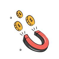 Physics magnet icon in flat style, scalable of attraction vector