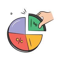 Grab this carefully crafted icon of Pie Graph, business analysis vector