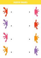 Match parts of cartoon blobs of paint. Logical game for children. vector