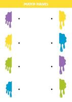 Match parts of cartoon blobs of paint. Logical game for children. vector
