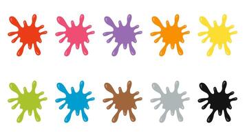 illustration of cartoon paint blobs. Paint splashes of different colors. vector
