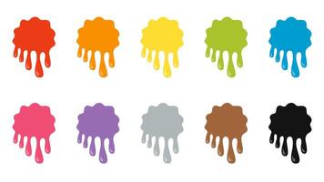illustration of cartoon paint blobs. Paint splashes of different colors. vector