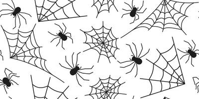 Halloween. Seamless horizontal pattern with insects in doodle style. Image for textiles, packaging and wallpaper. vector