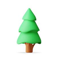 3D abstract christmas tree isolated. Render spruce, evergreen tree icon. Greeting card, festive poster, Party invitations element. Christmas and new year. vector
