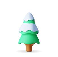 3D abstract christmas tree isolated. Render spruce, evergreen tree icon. Greeting card, festive poster, Party invitations element. Christmas and new year. vector