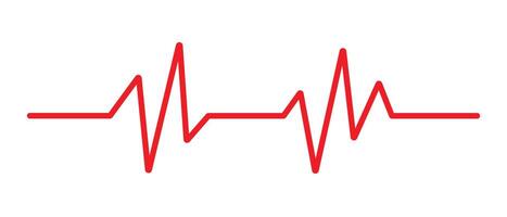Heartbeat pulse line icon. Heartbeat line. Emergency monitoring. Red glowing neon heart pulse. Heart beat Electrocardiogram. Heartbeat line icon on white background. Pulse Rate Monitor. vector