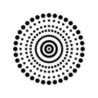 Halftone Background. Abstract circle background. Circle, ring shapes made of spots, dots, tiny beads, blots, snowflakes. Set of black thick halftone dotted speed lines. Geometric art vector