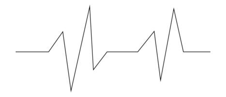 Heart beat graph. Heartbeat line. Black heartbeat line icon on white background. illustration. Electrocardiogram. Heart wave technology background Shows the rhythm of the heart that is pumping vector