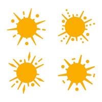 Set of abstract sun images on a white background. Solar symbols. Isolated on white background. vector