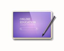 Digital online learning worldwide on tablet and mobile website. vector