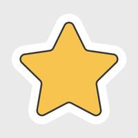 Flat Star Shape icon. Outline stroke on gray background vector