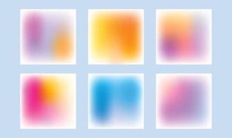 Brilliant color gradient mesh blurred background collection vector