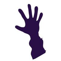 zombie hands from the ground. silhouettes of human hands from graves illustration vector