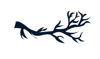 Trees branch silhouette isolated on a white background vector