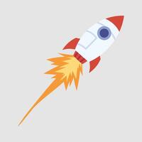 Space travel spaceship icon on gray background vector