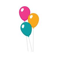 Colroed party balloons on white background vector