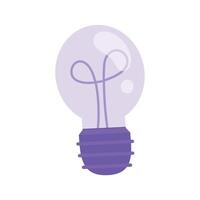 Flat bulb with light rays for idea on white vector