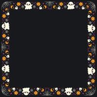 Hand drawn halloween frame template design vector