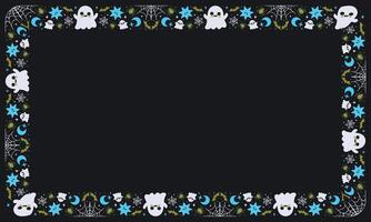 Hand drawn halloween frame template design vector