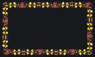 Hand drawn halloween frame template design vector