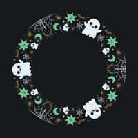 Hand drawn halloween frame template design vector