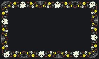Hand drawn halloween frame template design vector