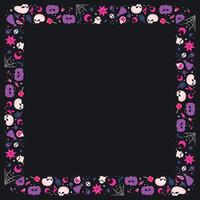 Hand drawn halloween frame template design vector