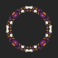 Hand drawn halloween frame template design vector