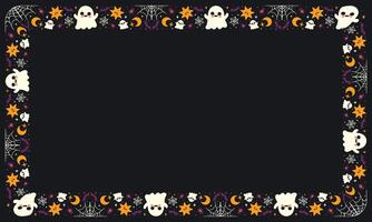 Hand drawn halloween frame template design vector