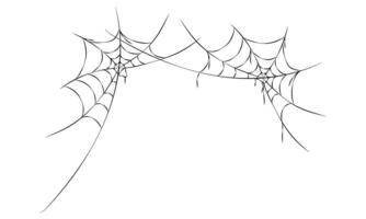 Hand drawn spiders web set on white background vector
