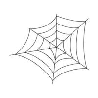 Hand drawn spider web on white background vector