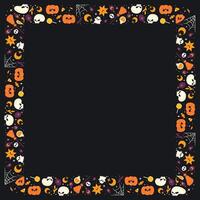 Hand drawn halloween frame template design vector