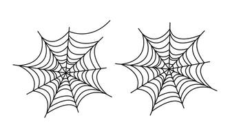 Hand drawn spiders web collection on white background vector
