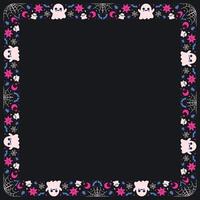 Hand drawn halloween frame template design vector