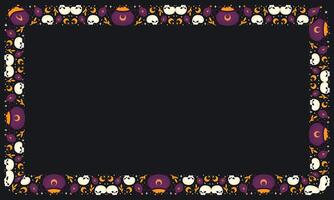 Hand drawn halloween frame template design vector